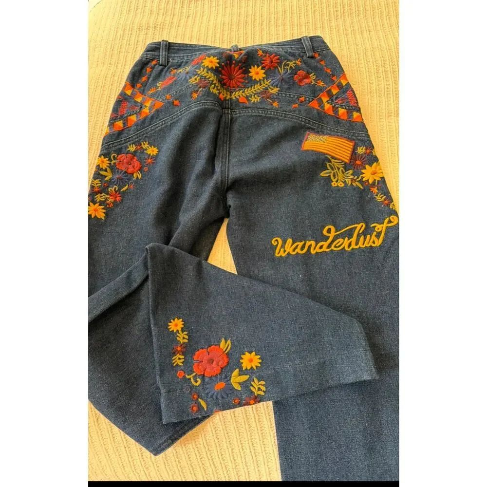 Spell & The Gypsy Collective Wanderlust Love Child Embroidered Flare Jeans - Picture 4 of 7